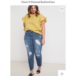 Plus Size ELOQUII boyfriend Jean distressed